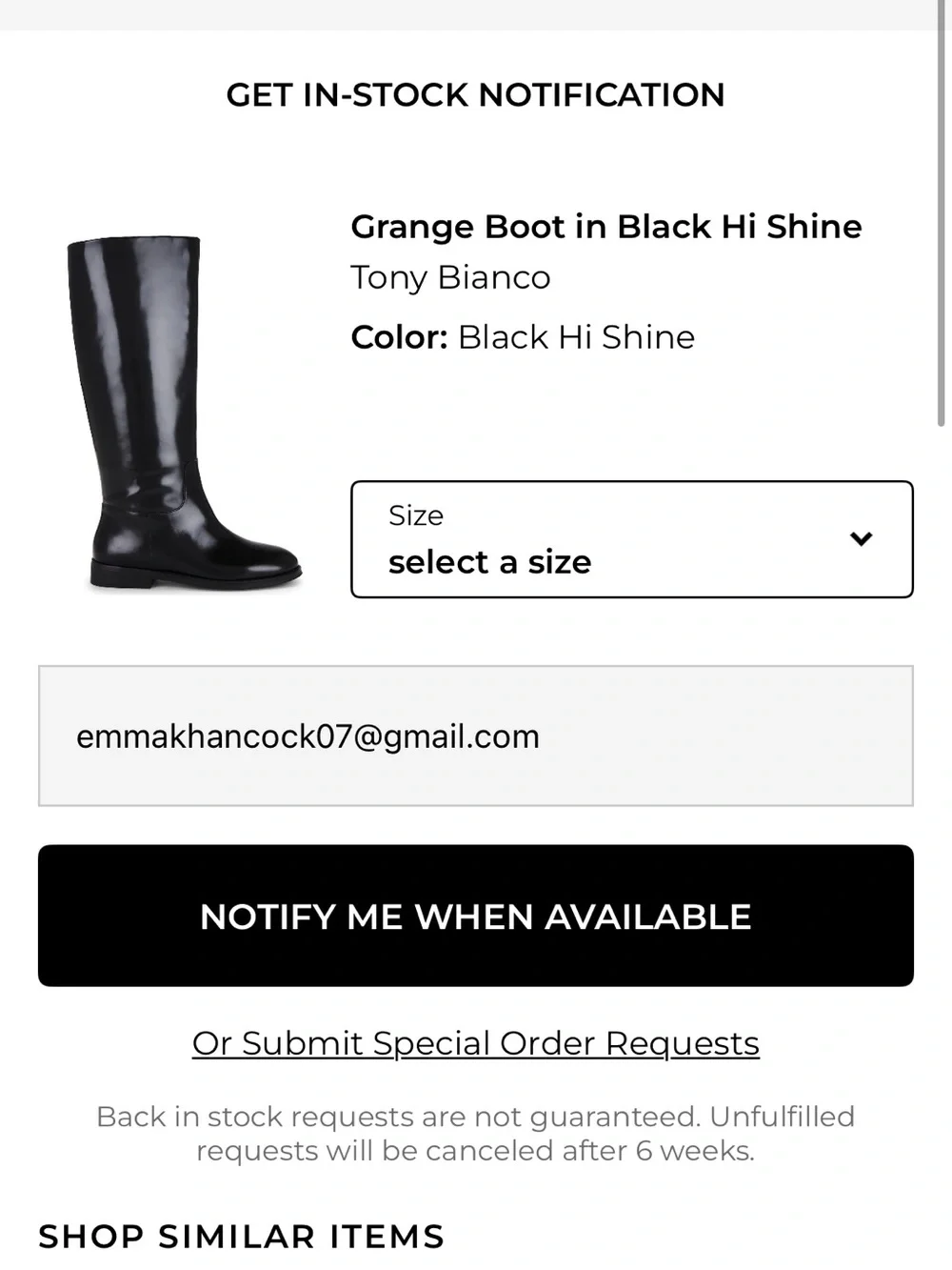 Tony Bianco Hi Gloss Grange Riding Boots